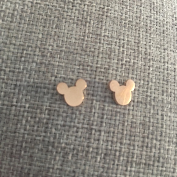 Rose Gold Mickey Mouse Earrings - Picture 2 of 7